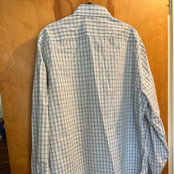 Full Cotton Quality Grey Plaid Button Down // Perry Ellis Slim Fit Men's Size XL - Picture 6 of 6